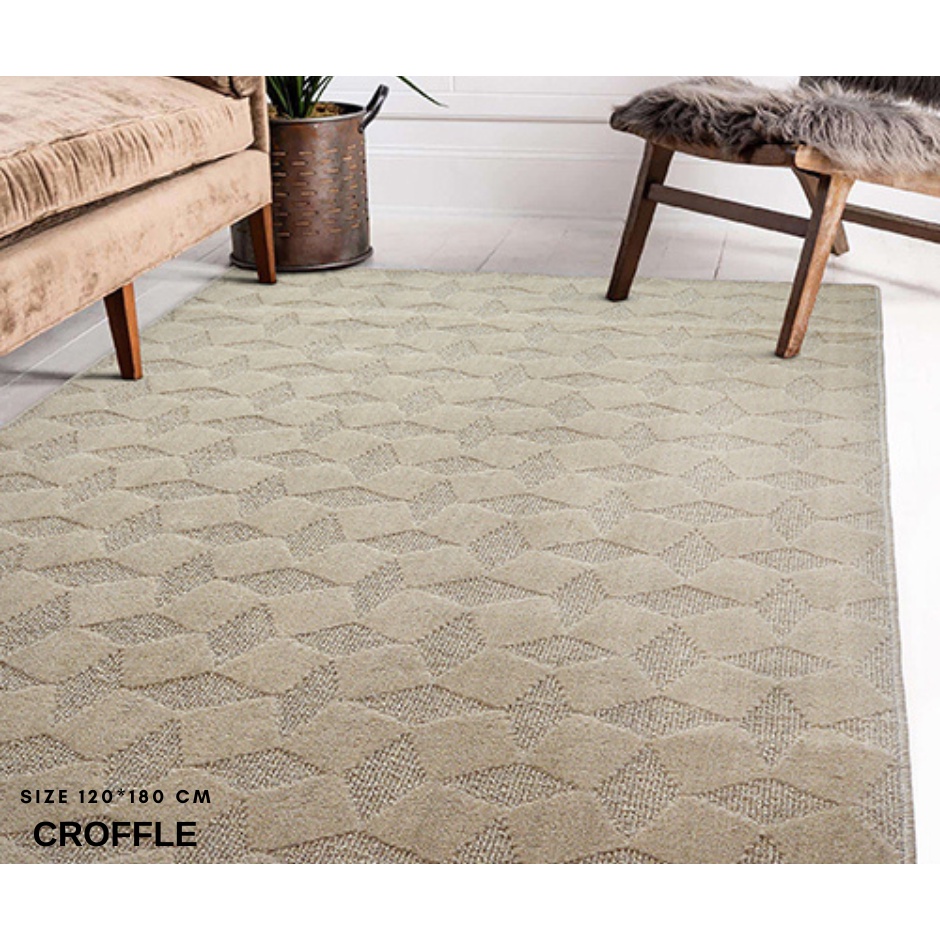 Carpets Inter พรมรุ่น Croffle Size (M) ขนาด 120180 cm. พรมโมเดิร์น สี ...