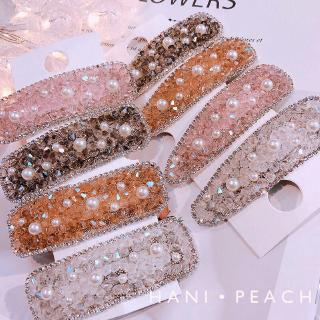 หวานลูกปัดมุก Rhinestone คริสตัลกิ๊บเรขาคณิตกิ๊บผู้หญิงสาวอุปกรณ์ผม Ins