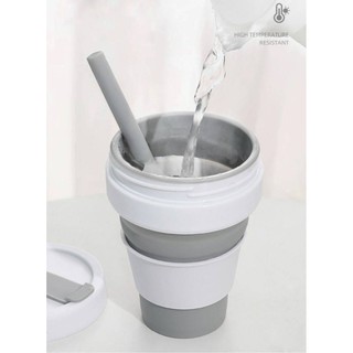 Collapsible silicone mug แก้วน้ำซิลิโคนพับเก็บได้ (คละสี)