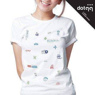 dotdotdot เสื้อยืดหญิง Concept Design ลาย Eraser Stamp (White)