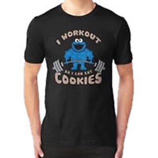เสื้อยืด พิมพ์ลาย I Workout So I Can Eat Cookies สําหรับผู้ชาย