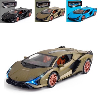 1:24 Lamborghini SIAN โมเดลรถยนต์อัลลอย มีเสียง และไฟ ของเล่นสําหรับเด็ก