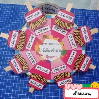 สื่อการสอนคณิตศาสตร์ วงล้อไม้หนีบ เรื่อง ค่าประมาณ (พร้อมส่ง)