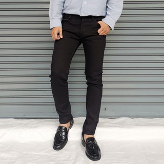 Golden Zebra Jeans กางเกงยีนส์ชายริมเเดงผ้ายืดสีดำขาเดฟไซส์เล็กไซส์ใหญ่