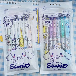 6 ชิ้น / เซต น่ารัก สีลูกกวาด กดปากกาเจล ST Nib 0.5 มม. หมึกสีดํา สํานักงาน ลายเซ็น ปากกานักเรียน น่ารัก ปากกาเจล เครื่องเขียน อุปกรณ์การเรียน