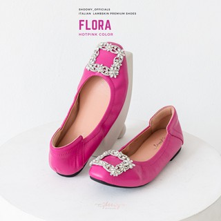 รองเท้าหนังแกะ รุ่น Flora Hotpink color (สีชมพูเข้ม)