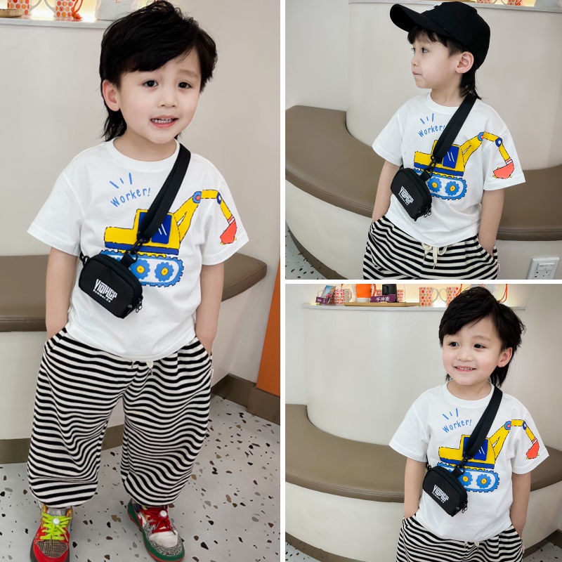 กระเป๋าคาดอก ขนาดเล็ก พิมพ์ลายตัวอักษร แฟชั่นตะวันตก สไตล์เกาหลี สําหรับเด็กผู้ชาย และเด็กผู้หญิง