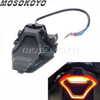 MD-สำหรับ Yamaha YZF R3 R25 Y15ZR MT07 FZ07 LC150 MT-07 YZ-F LED แบบบูรณาการเบรกหยุดไฟท้ายสีแดง/สีเหลืองอำพันเปิดสัญญาณห