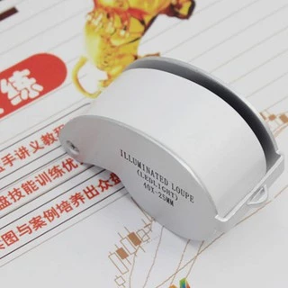 40X25 มิลลิเมตรแก้ว Jeweler แว่นขยายแว่นขยายเครื่องประดับแว่นตา Loupe ในตัวไฟ LED