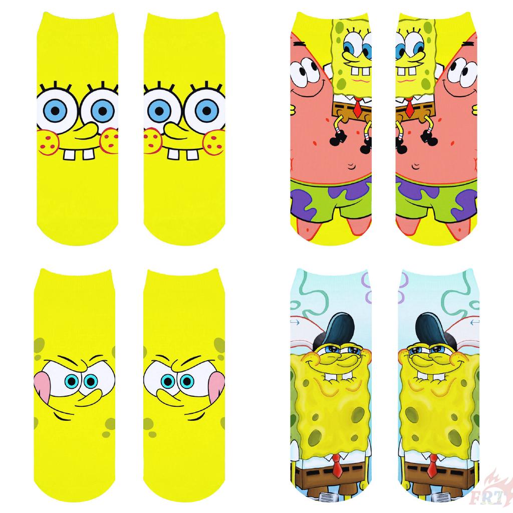 ✨ Ready Stock ✨  ❀Spongebob Squarepants ถุงเท้า  ❀Spongebob Squarepants Patrick Star Cotton Ankle Socks