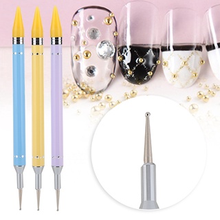 Nail Drawing Pen Dual Ended อุปกรณ์ปากกาหินสําหรับใช้ในการเพ้นท์ตกแต่งเล็บ