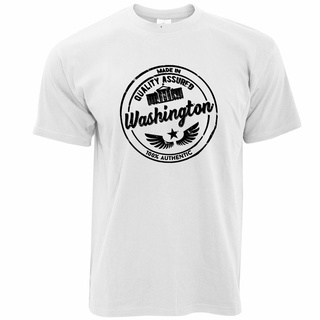 เสื้อยืด ผ้าฝ้าย 100% พิมพ์ลายกราฟิกโลโก้ Made In WashingtonS-5XL