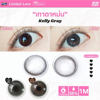 คอนแทคเลนส์ คอนแทคเลนส์รายเดือน Mini Lens รุ่น Kelly Gray เทาตาหม่น