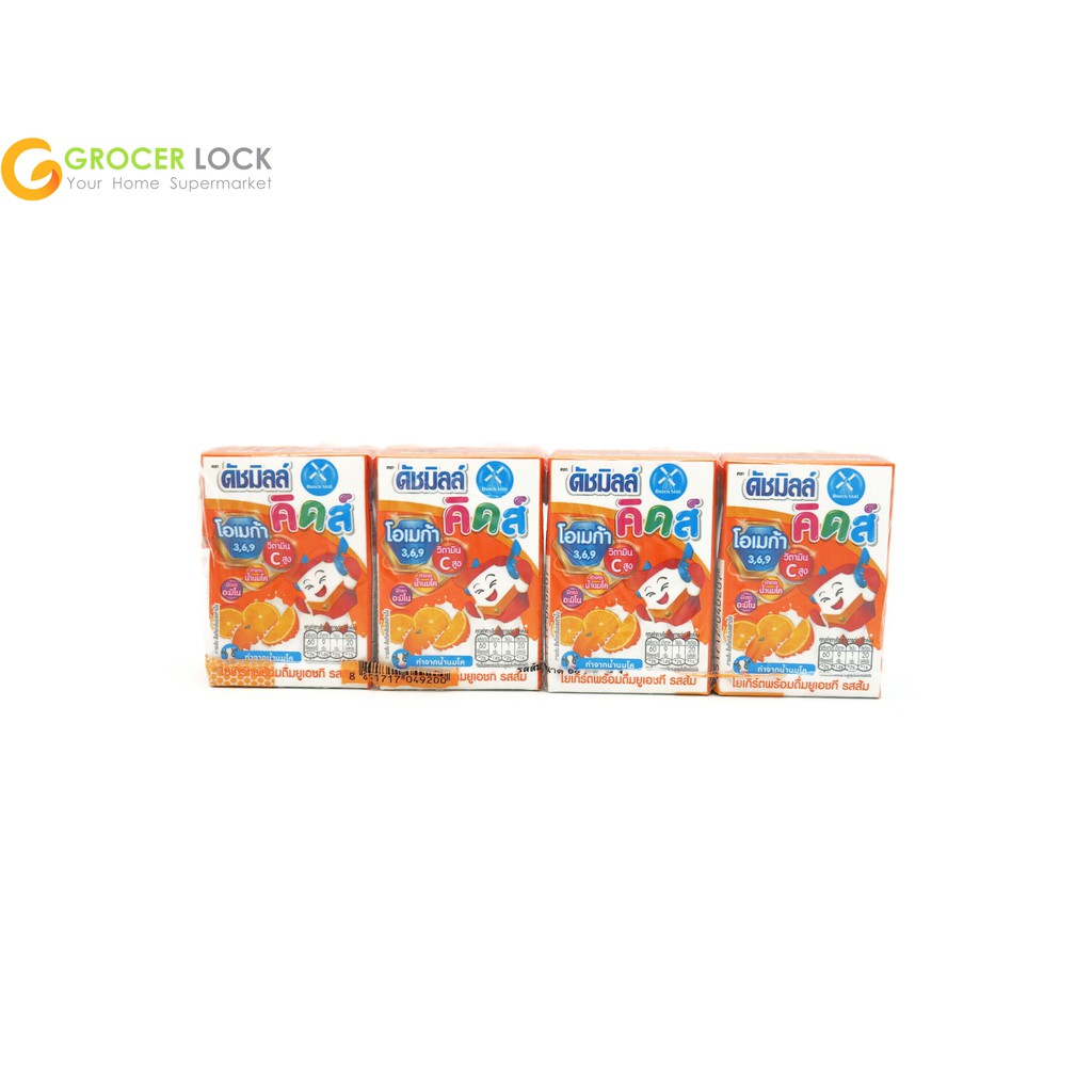 ดัชมิลล์คิดส์ : นมเปรี้ยวยูเอชทีรสส้ม 90ml X 4pcs (Dutch Mill Kids : Drinking Yoghurt UHT Milk Orange 90ml X 4pcs)