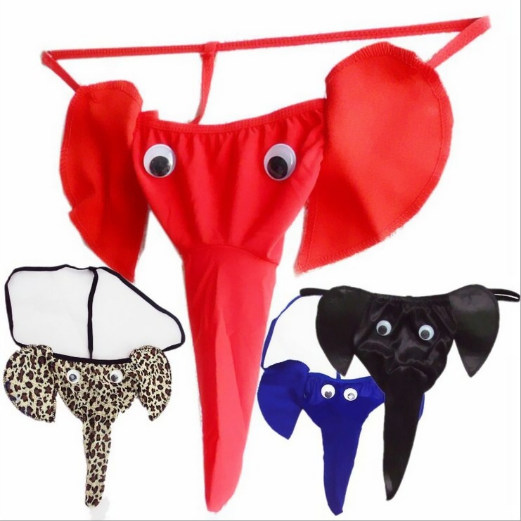 กางเกงชั้นในผู้ชาย กางเกงในจีสตริง G-string เซ็กซี่ รูปช้าง ช้างน้อย