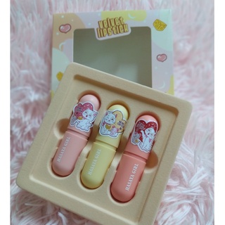 No.JH-3734 HASAYA Girl  Velet lipstich ลิปเซ็ต 3แท่ง แพ็คเก็จน่ารัก มีกลิ่นหอมหวาน เนื้อแมท เกลี่ย​ง่าย กันน้ำ ติดทน