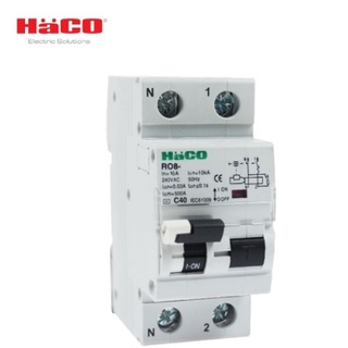 HACO RCBO เบรกเกอร์ ป้องกันไฟช็อต ไฟเกิน/ไฟดูด/ไฟรั่ว 32A 30mA 10kA รุ่น RO8-232C/30