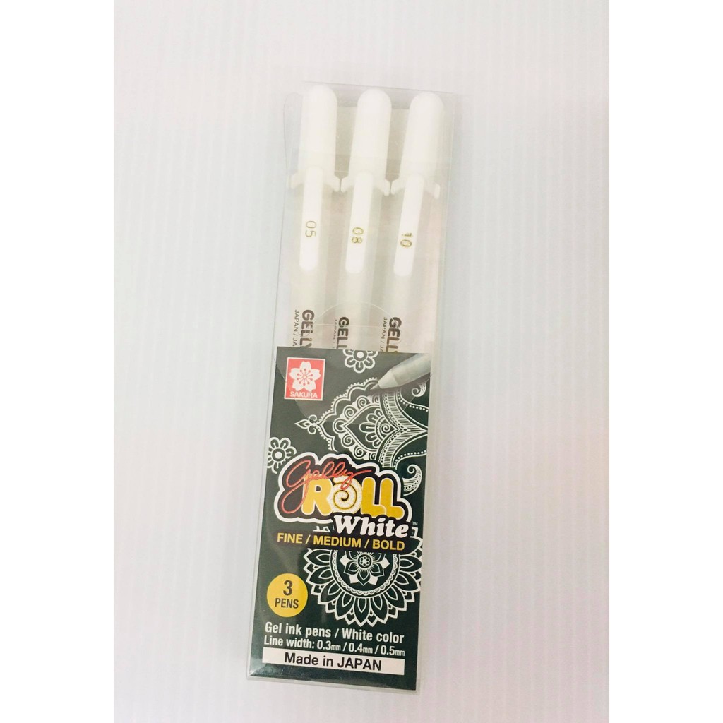 ปากกา Sakura Gelly roll white เซ็ท 3ด้าม