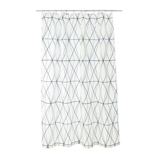 FOLJA ผ้าม่านห้องน้ำ Shower curtain 180*200cm (ขาว-ดำ-เทา) ฟรี ห่วงแขวน