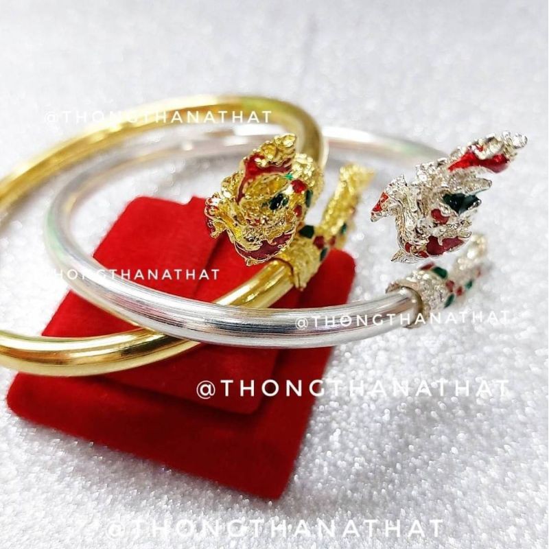 กำไลพญานาคลงยาสีทอง-เงิน **ปรับไซต์ได้** เรียกทรัพย์ ดูดทรัพย์ กำไลพญานาค กำไลลงยา พญานาค นาค | ทองธนทัต THONGTHANATHAT