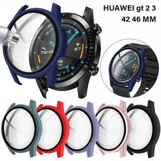 เคสนาฬิกาข้อมือ PC แบบแข็ง พร้อมกระจกนิรภัย สําหรับ Huawei GT 2 42 มม. 46 มม. Huawei Watch 3 Pro 46 48 มม.