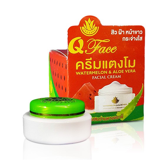 6 ชิ้น / บำรุงผิว แก้ฝ้า ครีมแตงโม คิวเฟส Q-Face Watermelon and Aloevera - รูปที่ 2