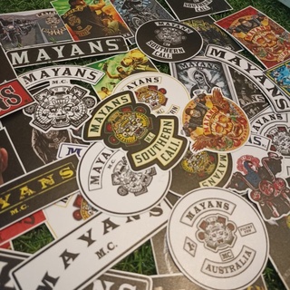 สติ๊กเกอร์MAYANS MC🔥StickersPVCเคลือบด้านกันน้ำกันรอยอย่างดีแปะได้ทั่วไป.