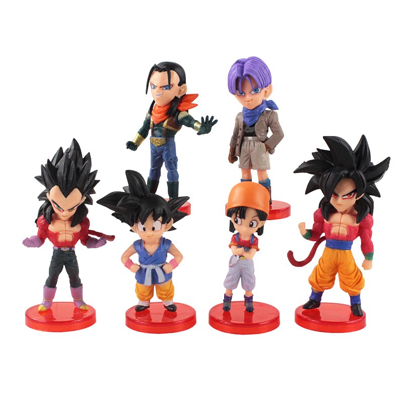 6 ชิ้น/เซ็ต Dragon Ball Z Goku Broly Vegeta Buu ลําต้น Action Figure DragonBall Super Saiyan Figura ของเล่น