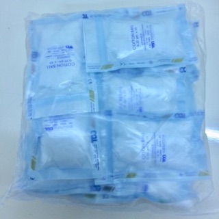 สำลีก้อน ปลอดเชื้อ บรรจุ 10 ลูก/ซอง Cotton Ball Sterile 0.35g. x 10 แพ็ค 20 ซอง