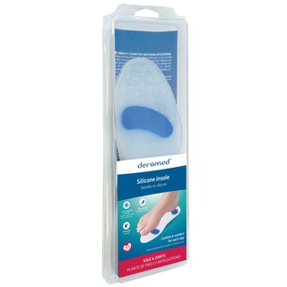 Deramed Footcare แผ่นซิลิโคนรองรองเท้าแบบเต็มฝ่าเท้า แบบเรียบ ซิลิโคน Medical Grade 100% อ่อนนุ่ม สบายเท้า ลดแรงกระแทก