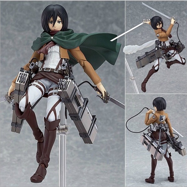 อะนิเมะโจมตีบนTitan Figma 203 Mikasa Ackerman Action Figureของเล่นไม่มีกล่อง