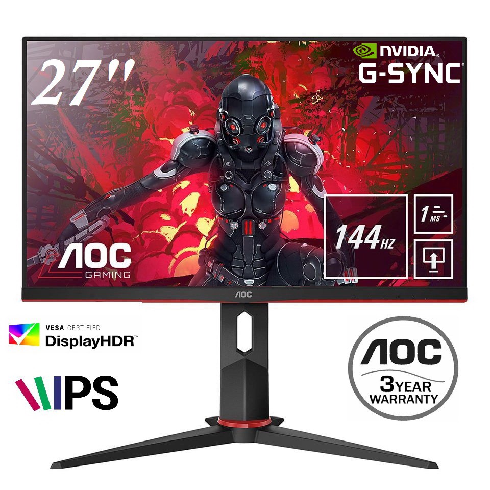 AOC 27G2 27" Gaming IPS Monitor,1080P, 1ms 144Hz, G-sync, Height ...