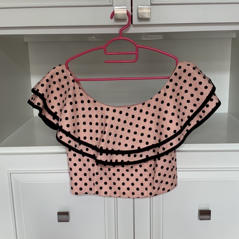 French Kitty polkadot crop top SizeM