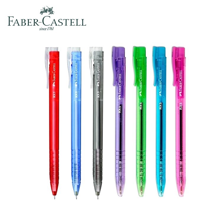 ปากกาลูกลื่น RX5 ตราเฟเบอร์ คาสเทลส์ หมึกน้ำเงิน ดำ หรือ แดง ขนาด 0.5 มม.Faber Castell ball pen