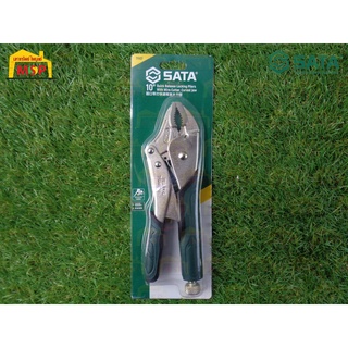 SATA คีมล็อกปากโค้งหุ้มยาง 10 นิ้ว Quick Release Curved Jaw Locking Pliers #71107