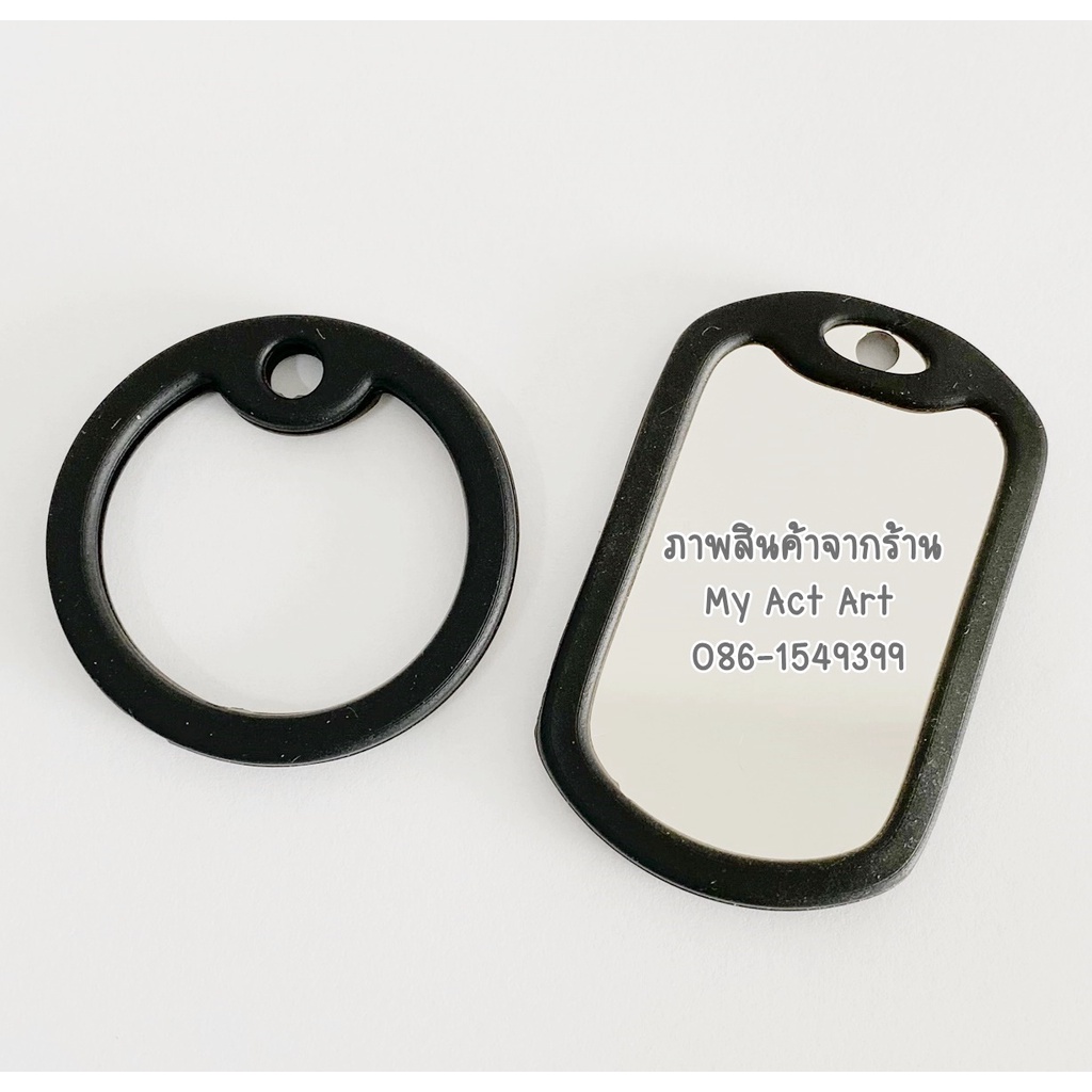 ขอบยางหุ้มด็อกแท็ก Dog Tag สีดำ ยืดหยุ่นได้ ขอบยางหุ้มด็อกแท็ก**ทรงกลม**(Dog Tag Silencer)