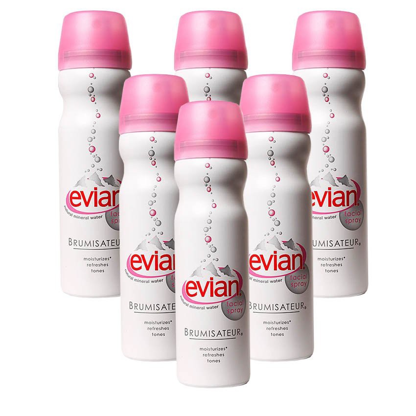(แพ็ค 6 ขวด) สเปรย์น้ำแร่เอเวียง - Evian facial spray 50 ml.