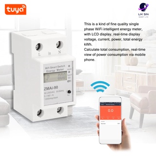 TUYA ZMAi-90 Digital Meter WIFI REMOTE LCD ดิจิตอลวัดสวิทช์ SINGLE PHASE Energy Meter 90 250V 60A