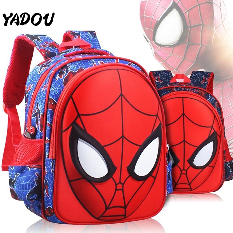 YADOU กระเป๋านักเรียนเด็กลายการ์ตูน 3D มนุษย์แมงมุม กระเป๋านักชายอนุบาล