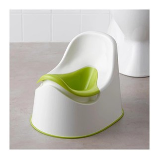 LOCKIG กระโถนหัดนั่งเด็ก กระโถน Childrens potty 36*27*28 cm (ขาว-เขียว)