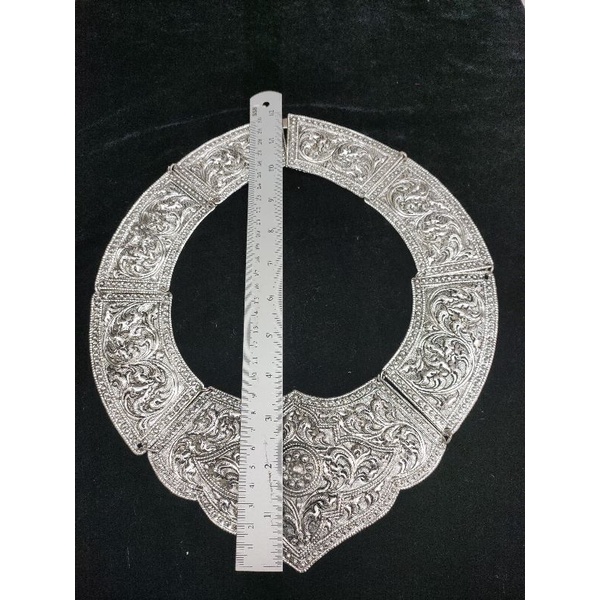 กรองคอ สร้อยคอ โบราณเครื่องประดับชุดไทย งานโลหะทอง เงินรมดำ - รูปที่ 3