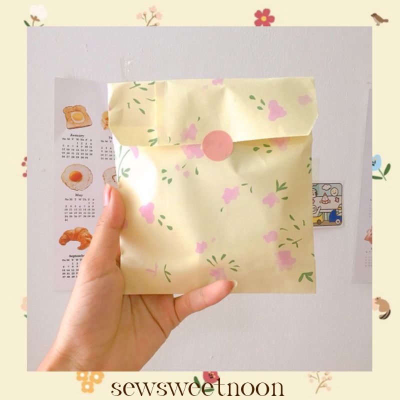 sewsweetnoon ซองกระดาษ/ถุงกระดาษลายดอกไม้วินเทจสวยหวาน