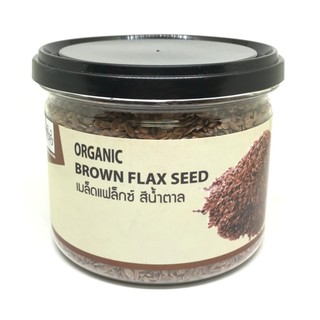 เมล็ดแฟล็กซ์สีน้ำตาลออร์แกนิคกระป่อง 200 กรัม Mr.&amp;Mrs. / Flaxseed Brown Organic 200g