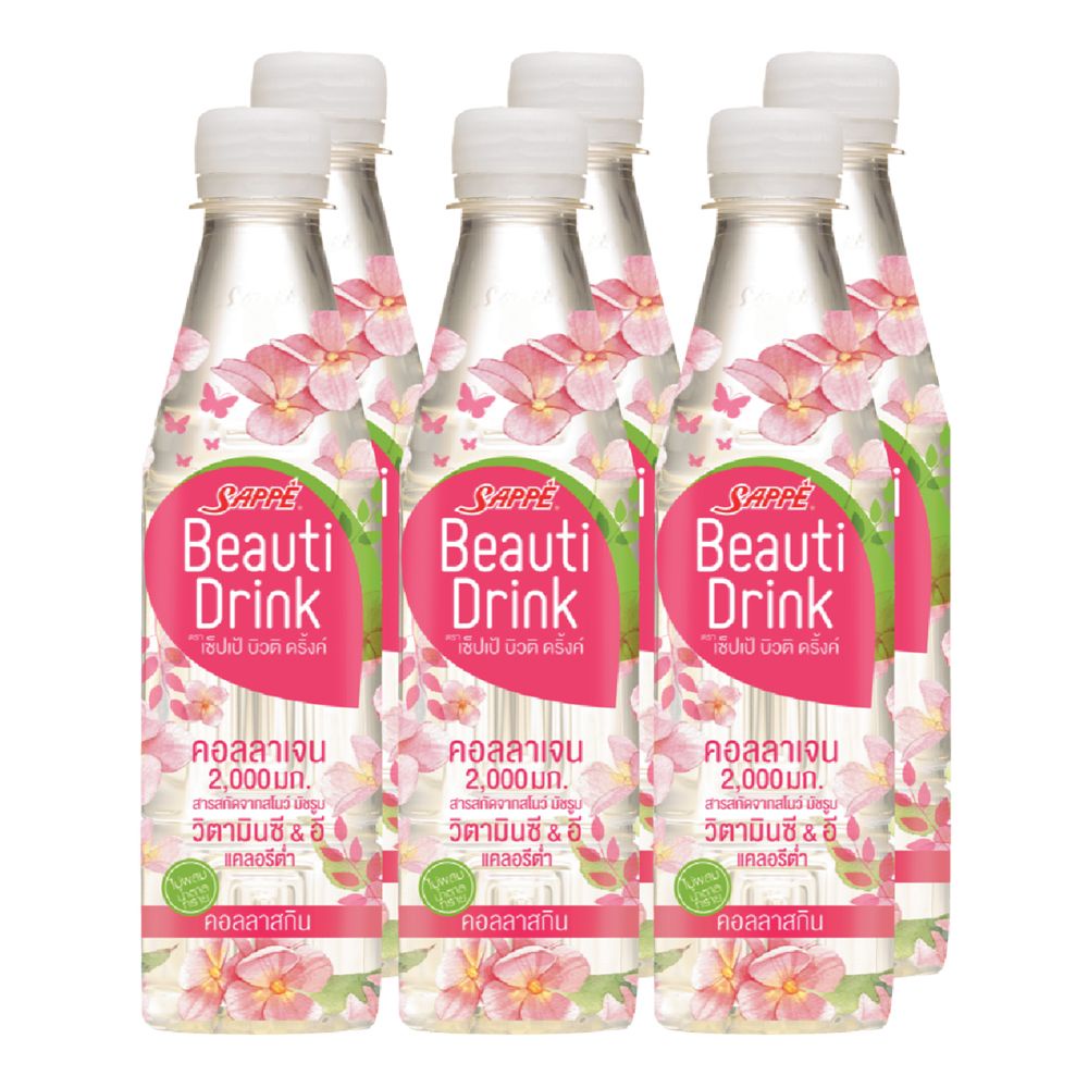 เซ็ปเป้ บิวติ ดริ้งค์ สูตรคอลลาสกิน 360 มล. แพ็ค 6 ขวด Sappe Beauti Drink Collaskin 360 ml x 6