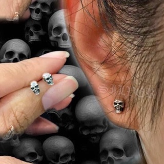 ต่างหูเงินแท้ ลายหัวกะโหลก ขนาดมินิ Mini Skulls Sterling Silver 925 NSER2250