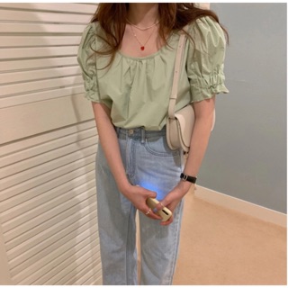 Matcha ruffle top #preorder