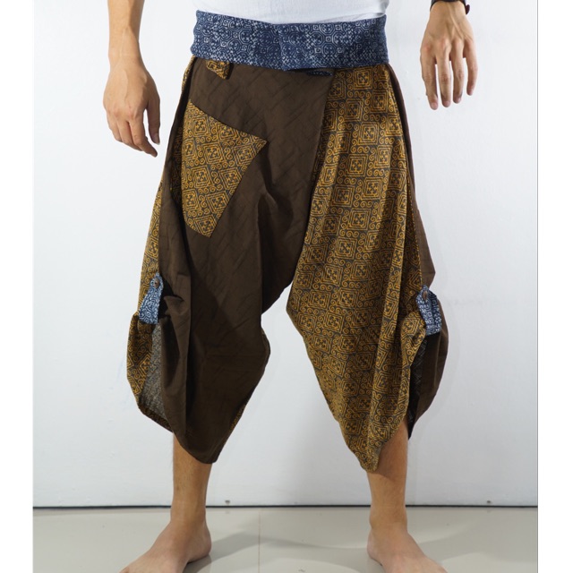 Samurai Pants กางเกงซามูไรเอวมัดลายผ้าเขียนเทียน