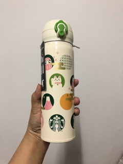 Starbucks japan thermos 500 ml ชมพู/ขาว