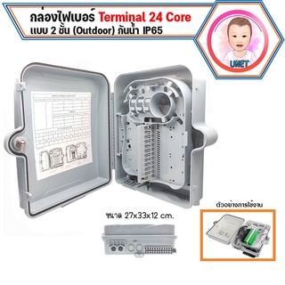 กล่องสำหรับพักจุดเชื่อมต่อสายไฟเบอร์ออฟติก 24 Port แบบกันน้ำ (OUTDOOR)