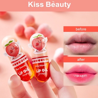 Kiss Beauty ลิปสติกลิปกลอสแคปซูลพีชให้ความชุ่มชื้น